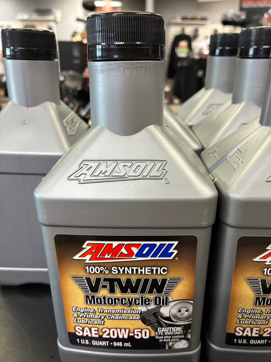 AMSOIL 100% synthetic V-TWIN motorcycle oil SAE20W50 1U.S. quart 946mL