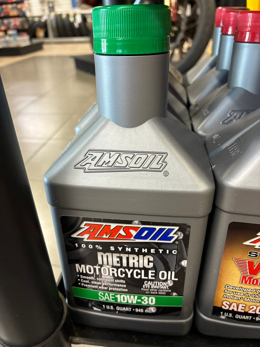 AMSOIL metric motorcycle oil SAE10W30 1U.S. quart 946mL